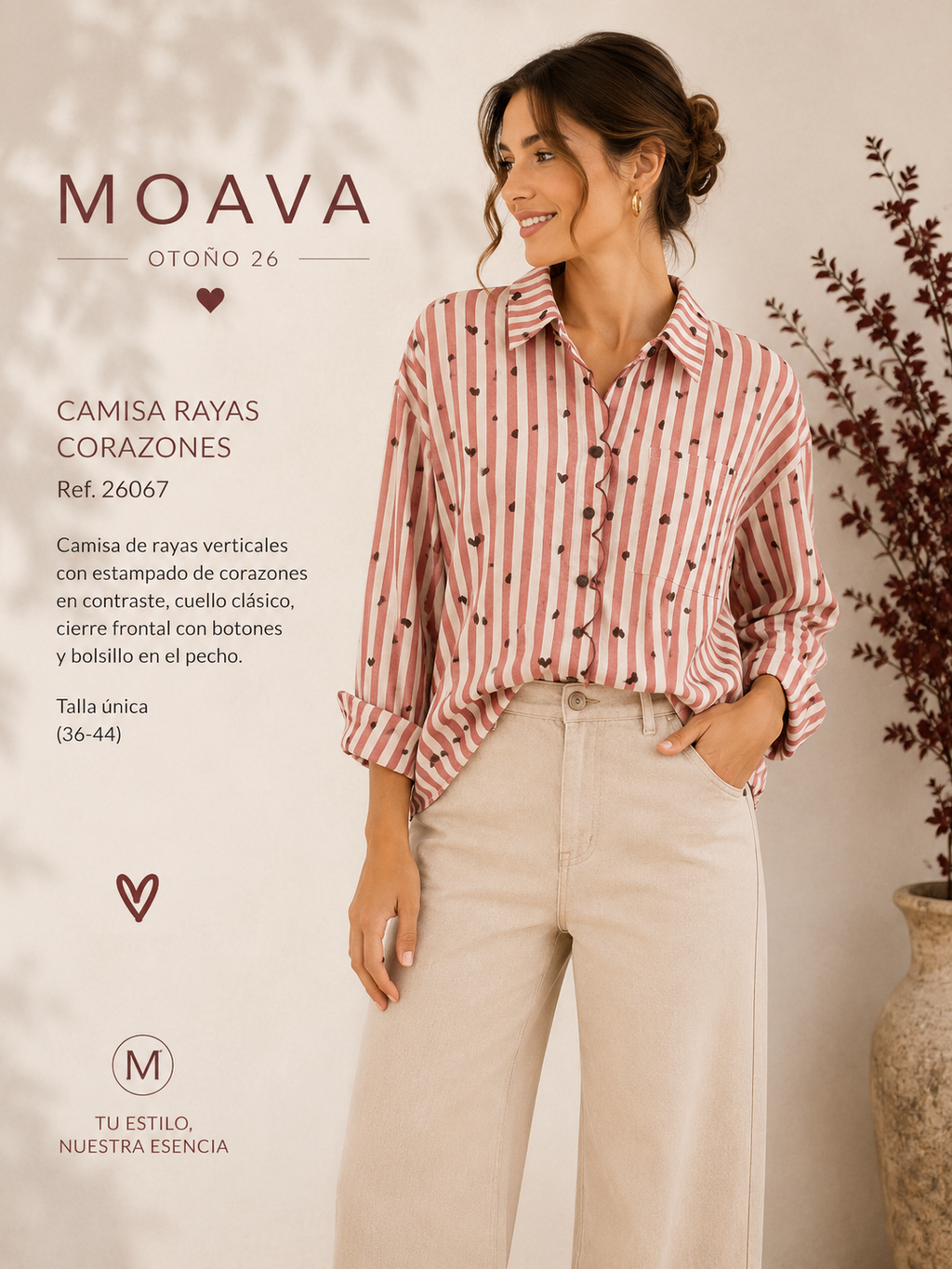 Camisa Amor borgoña